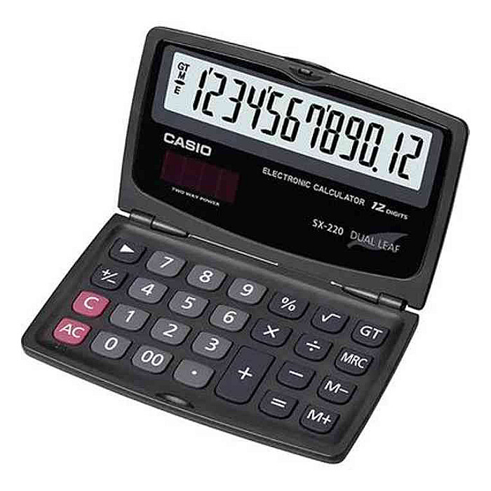 Casio SX-220-W Portable Type 12 Digits Calculator